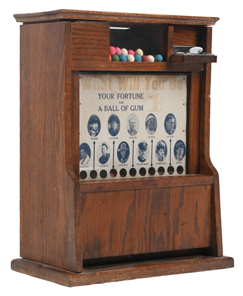 1¢ EXHIBIT SUPPLY "WHAT WILL YOU BE" GUM VENDING AND FORTUNE COUNTER MACHINE