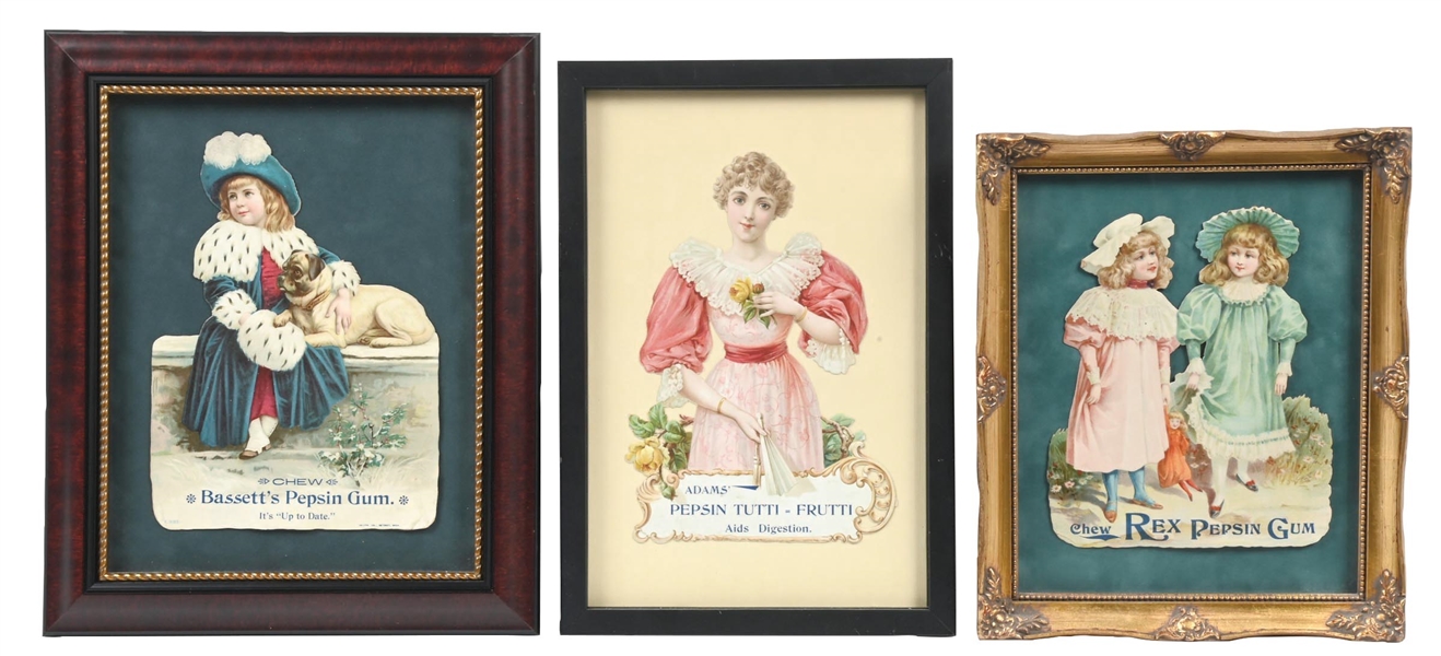 COLLECTION OF 3 EARLY CHEWING GUM ADVERTISEMENTS