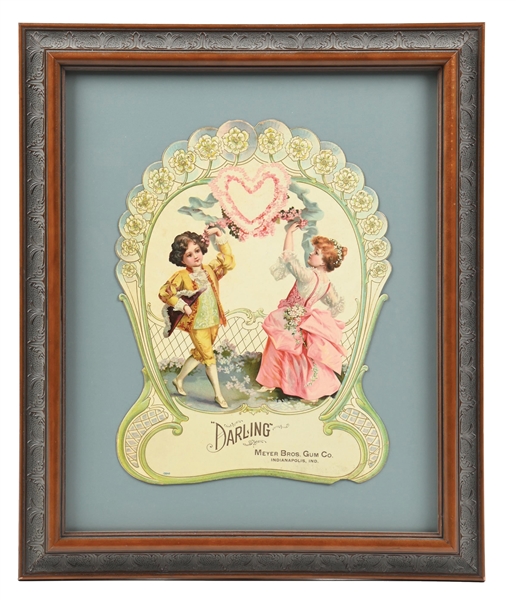 MEYER BROS. GUM CO. DIE-CUT CARDSTOCK LITHOGRAPHED W/ DANCING CHILDREN GRAPHIC