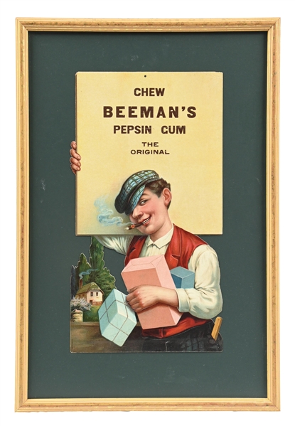 BEEMANS PEPSIN GUM CARDSTOCK LITHOGRAPHED W/ DELIVERY BOY GRAPHIC