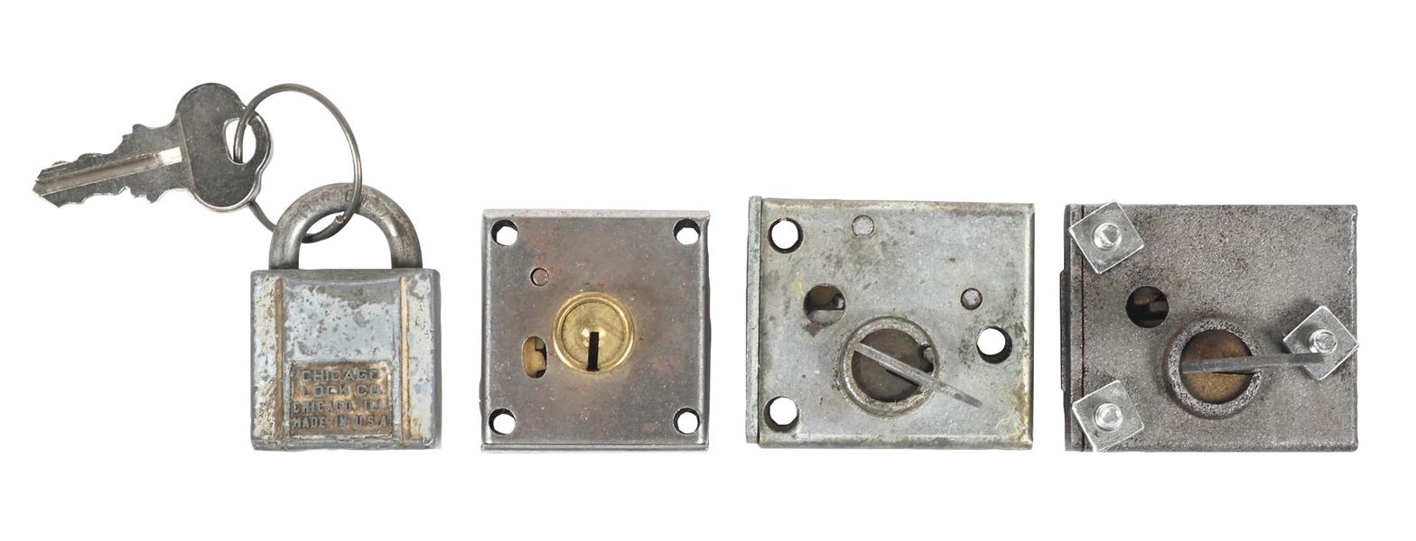 COLLECTION OF 4 VENDING MACHINES LOCKS 