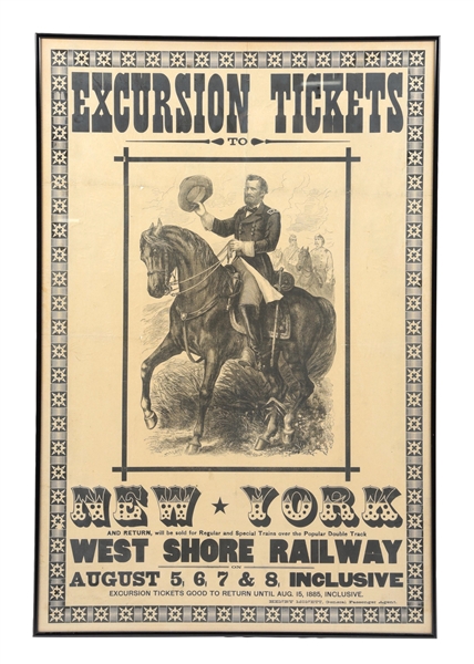 PAPER NEW YORK EXCURSION TICKETS POSTER W/ GRANT GRAPHIC