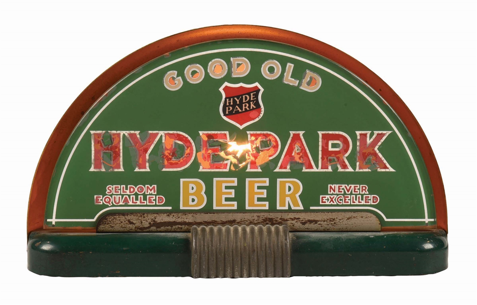 HYDE PARK BEER REVERSE GLASS LIGHT-UP SIGN