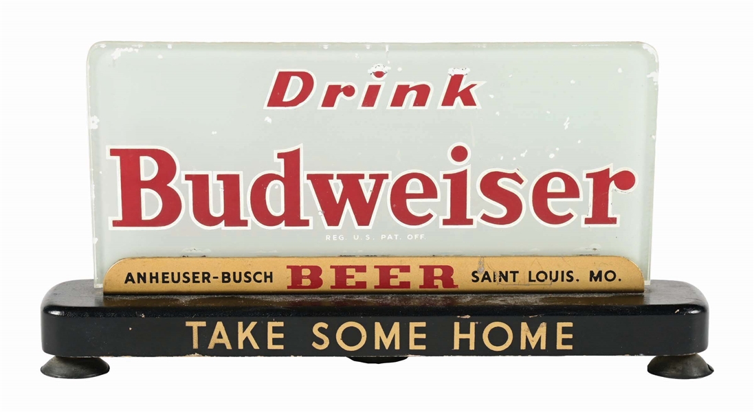 BUDWEISER REVERSE GLASS SIGN