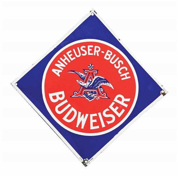 ANHEUSER-BUSCH BUDWEISER BEER PORCELAIN SIGN