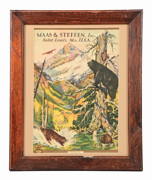 MAAS & STEFFEN, INC. FUR TRAPPERS LITHOGRAPH