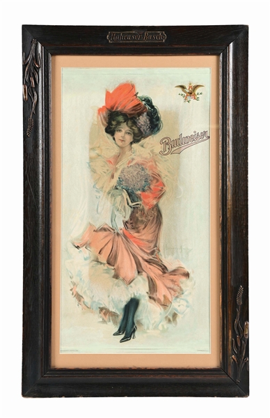 ANHEUSER-BUSCH BUDWEISER GIRL LITHOGRAPH