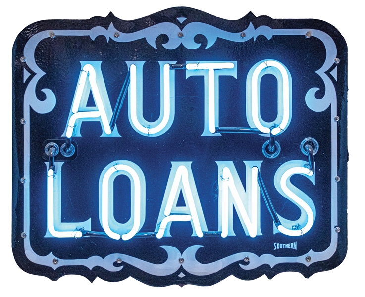 AUTO LOANS PORCELAIN NEON SIGN