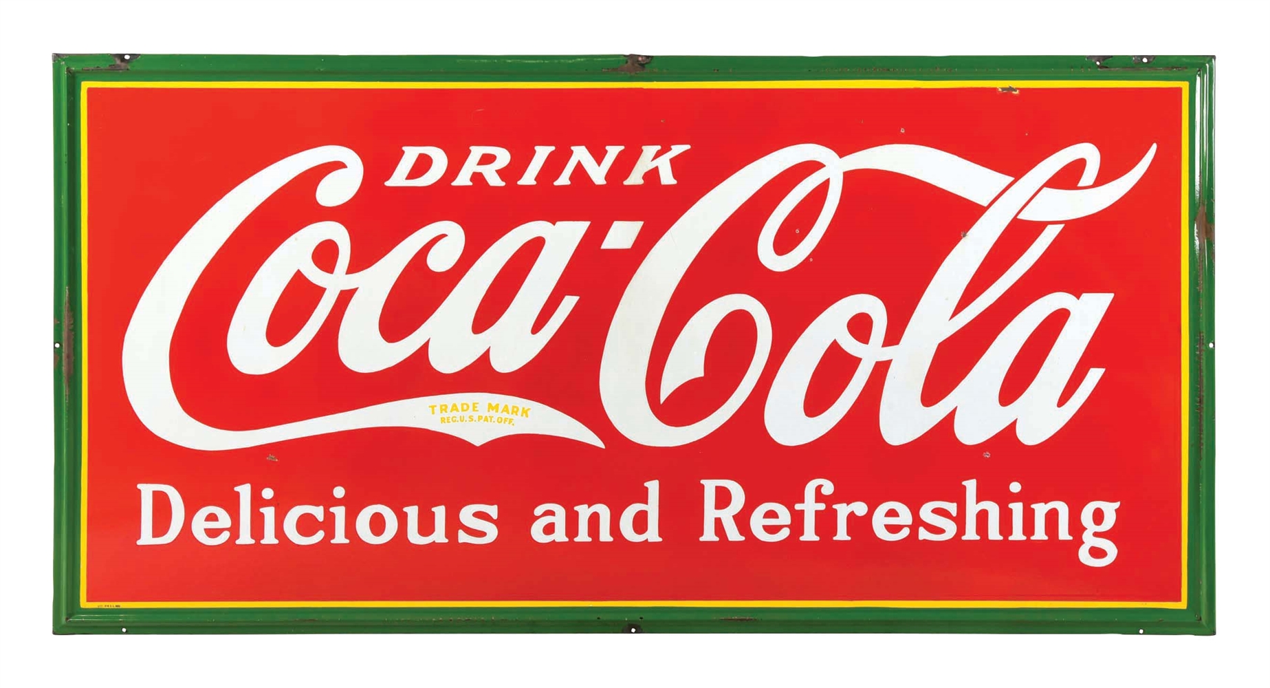 COCA-COLA DELICIOUS & REFRESHING PORCELAIN SIGN