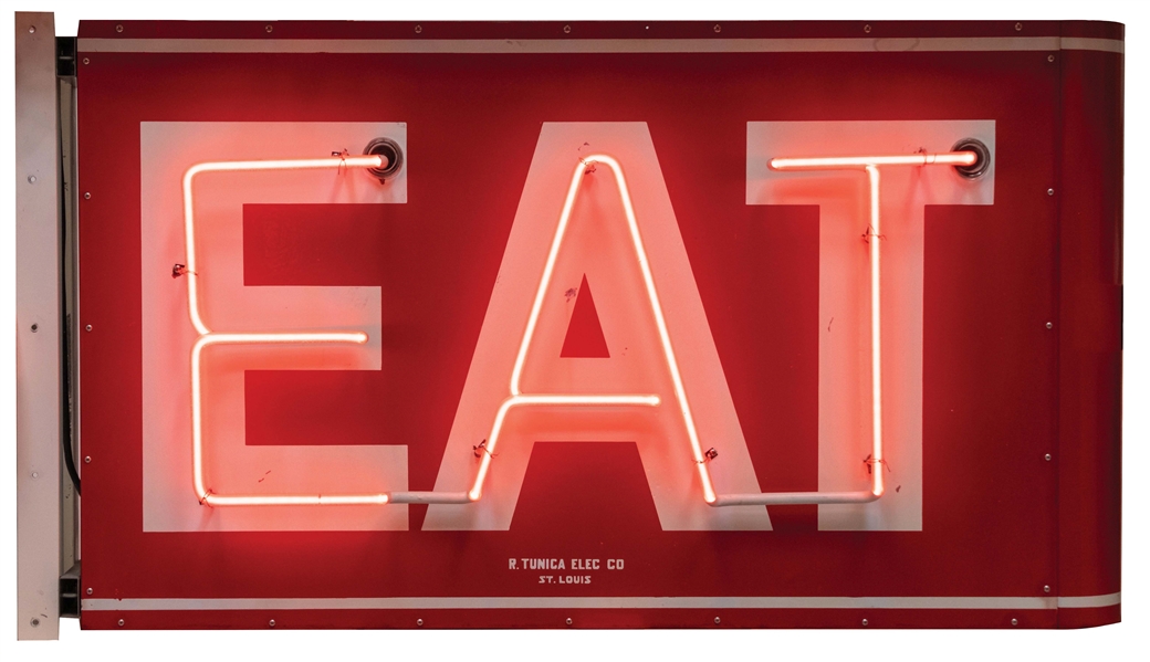 EAT DOUBLE-SIDED PORCELAIN NEON SIGN W/ BULLNOSE