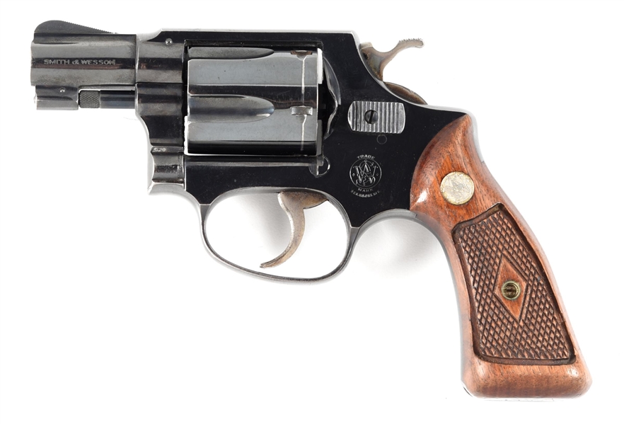 (C) FLAT LATCH SMITH & WESSON MODEL 36 DOUBLE ACTION REVOLVER.