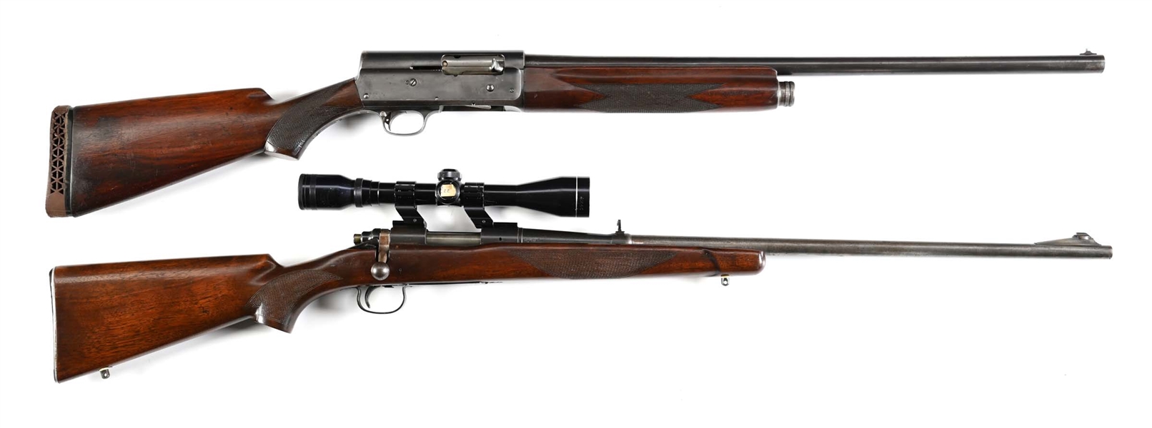 (C) LOT OF 2: REMINGTON MODEL 11 SEMI AOTOMATIC SHOTGUN AND A REMINGTON 702 BOLT ACTION RIFLE.