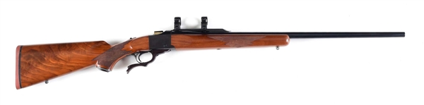 (M) RUGER NO.1 FALLING BLOCK SPORTING RIFLE IN 7MM REMINGTON MAGNUM.