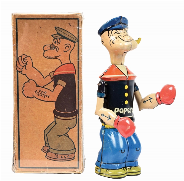 CHEIN TIN LITHO POPEYE SHADOW BOXER