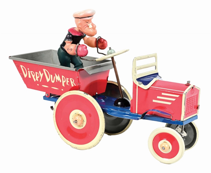 MARX TIN LITHO & CELLULOID WIND-UP DIPPY DUMPER TOY