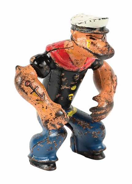 CAST IRON HUBLEY POPEYE MOTORCYCLE PATROL FIGURE