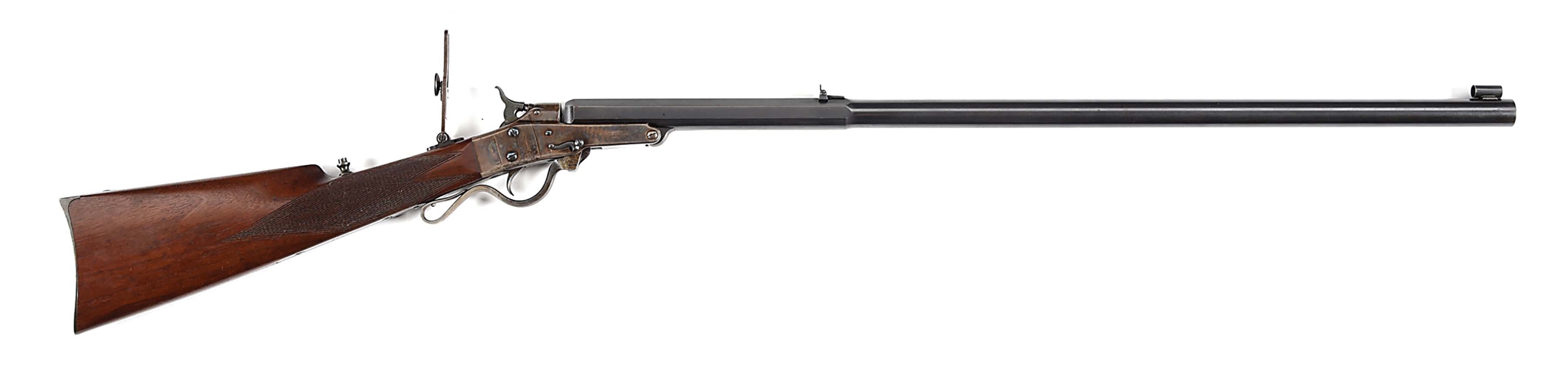 (A) MASSACHUSETTS ARMS CO. NO. 12 MODEL 1873 MAYNARD IMPROVED MID RANGE SINGLE SHOT RIFLE.