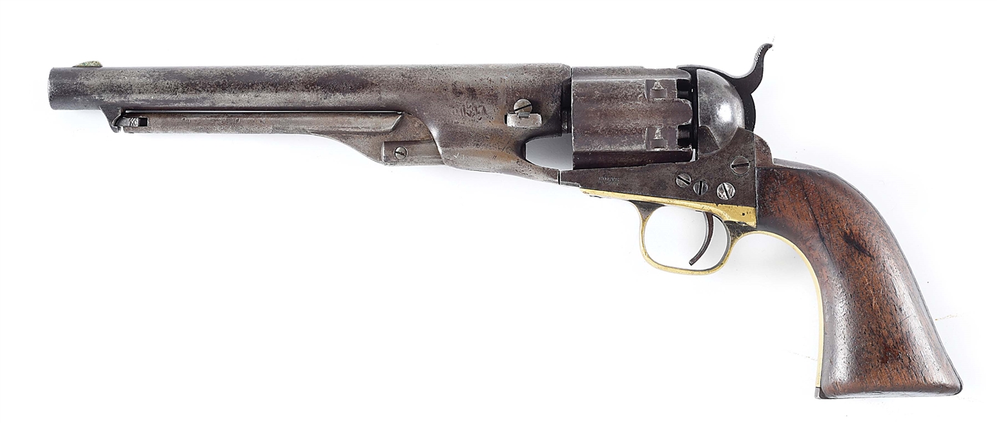 (A) DESIRABLE COLT MODEL 1860 FLUTED ARMY PERCUSSION REVOLVER, SHIPPED TO OHIO FOR CIVIL WAR SERVICE.