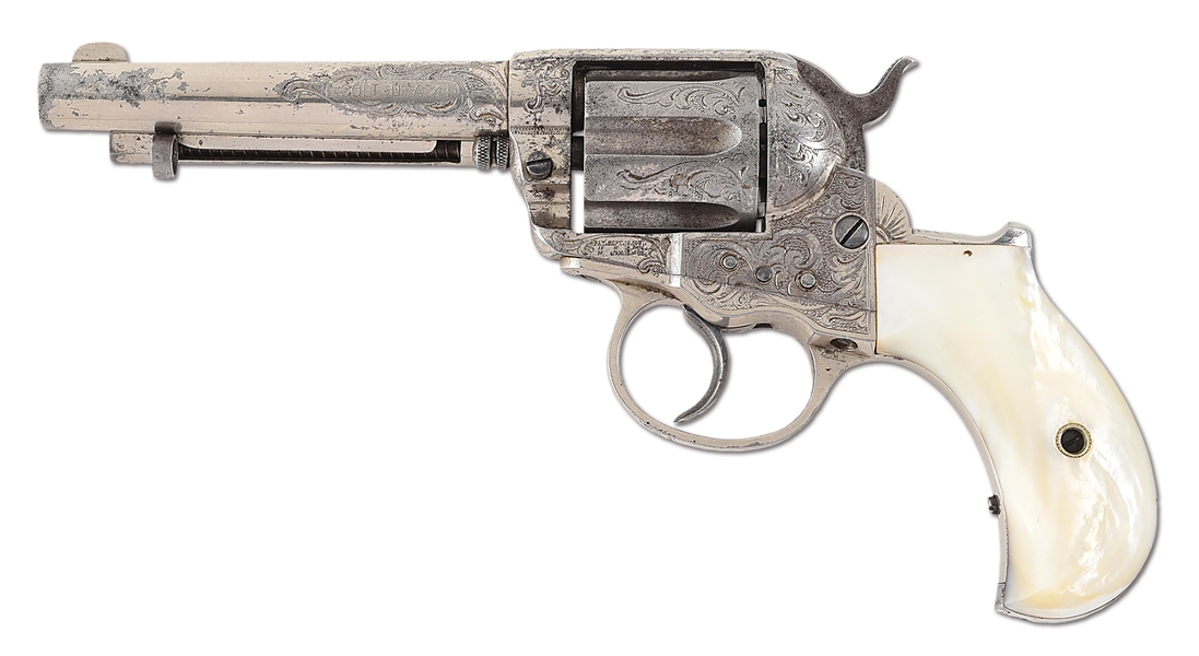 (A) NEW YORK ENGRAVED COLT MODEL 1877 THUNDERER DOUBLE ACTION REVOLVER.