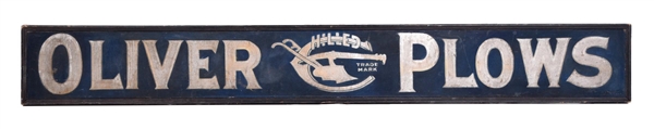 OLIVER PLOWS SMALTS PAINTED WOOD SIGN W/ CHILLED PLOW GRAPHIC