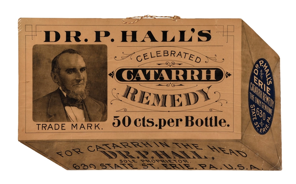 DR. P. HALLS DIE-CUT CARDBOARD PRODUCT ADVERTISEMENT