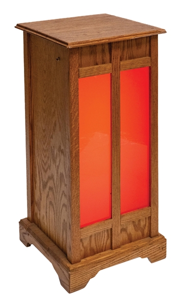 WOODEN SLOT MACHINE STAND W/ LIGHT