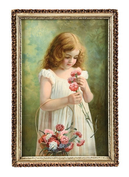 PROFESSIONALLY FRAMED "SWEET AS A PINK" PAPER LITHOGRAPH