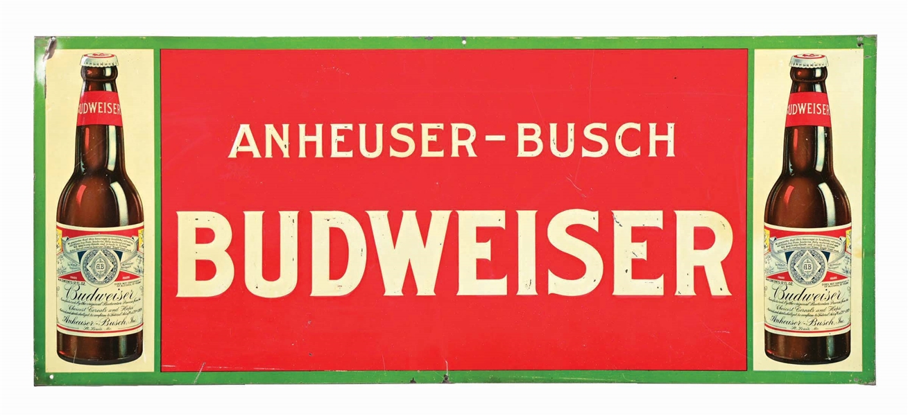 ANHEUSER-BUSCH BUDWEISER BEER TIN SIGN