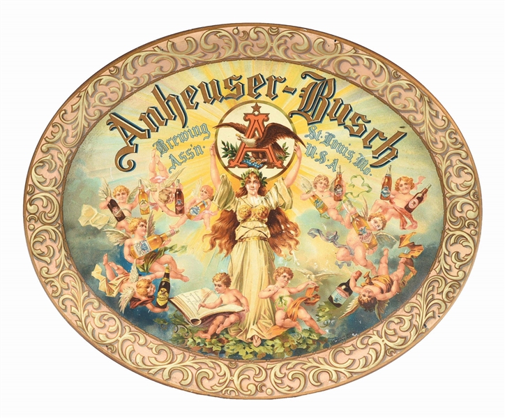 ANHEUSER-BUSCH CHERUB & GODDESS BEER TRAY