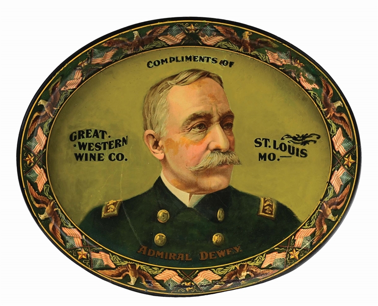 GREAT WESTERN WINE CO. ADMIRAL DEWEY TRAY