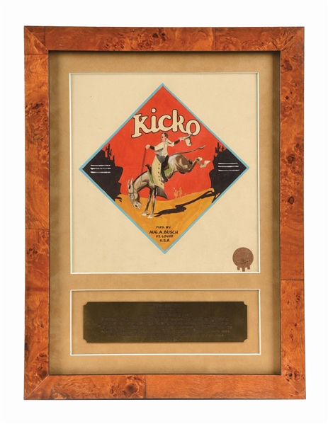 ANHEUSER-BUSCH KICKO COFFEE DRINK ORIGINAL ADVERTISING ART WORK