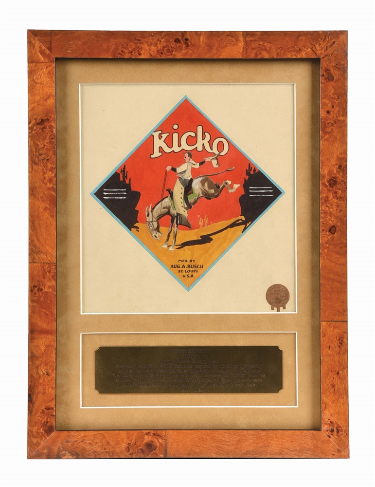 ANHEUSER-BUSCH KICKO COFFEE DRINK ORIGINAL ADVERTISING ART WORK