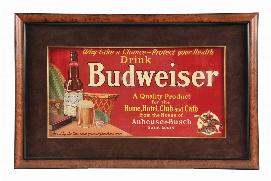 ANHEUSER-BUSCH BUDWEISER LITHOGRAPHED SIGN