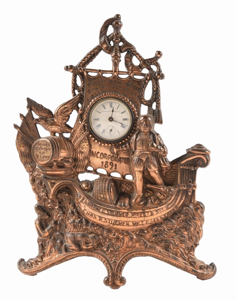 HOME BREWING CO. CAST METAL CLOCK