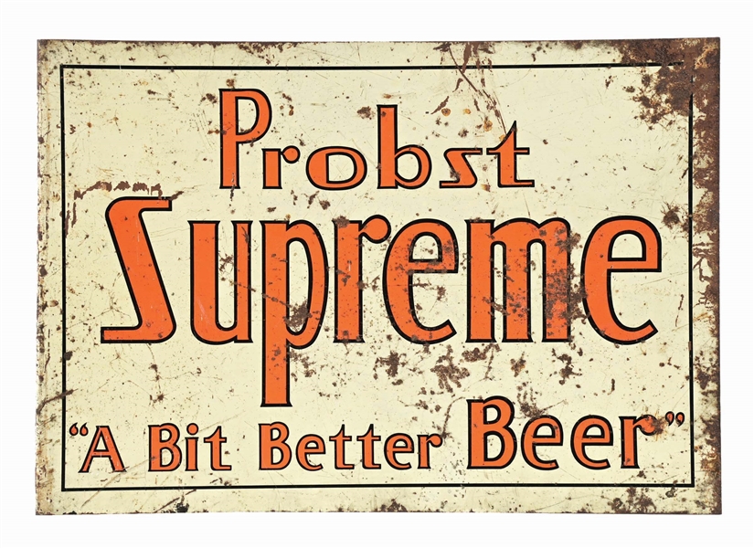 PROBST SUPREME BEER METAL FLANGE SIGN