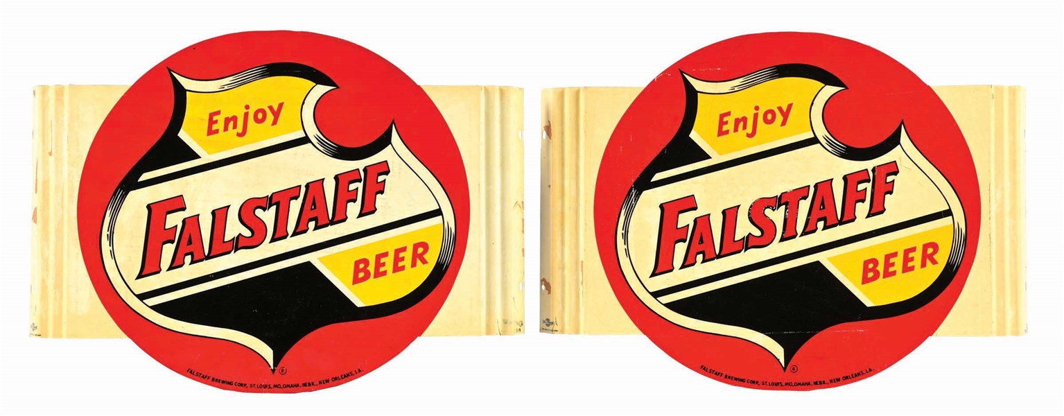 PAIR OF FALSTAFF BEER PAINTED METAL SIGNS