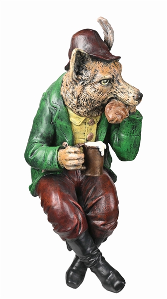 ANHEUSER-BUSCH BEVO FOX CERAMIC STATUE 