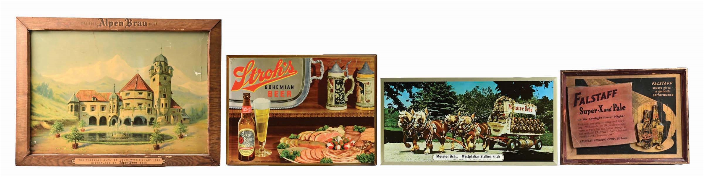 LOT OF 4: BEER ADVERTISING SIGNS 