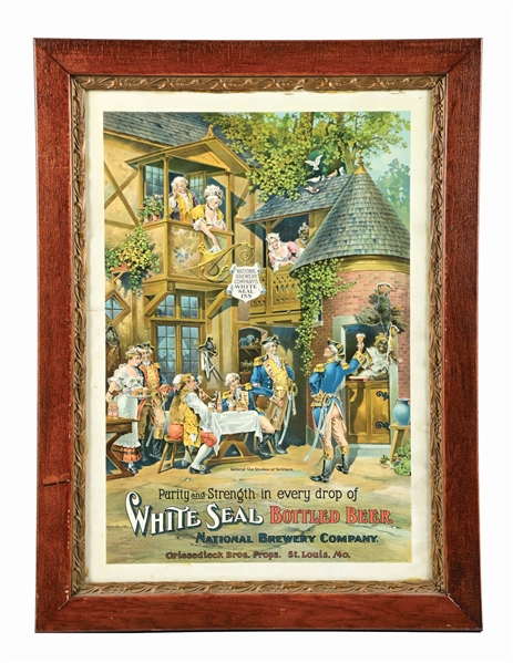 NATIONAL BREWERY CO. WHITE SEAL BOTTLED BEER LITHOGRAPH