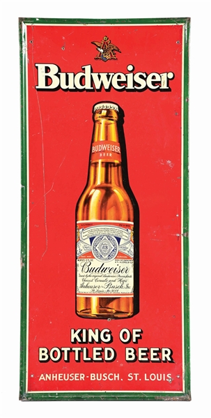 BUDWEISER KING OF BOTTLED BEER METAL SIGN