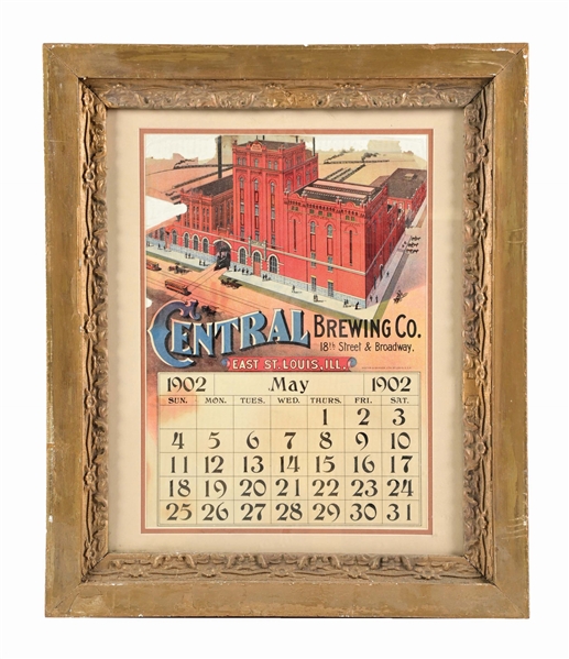 CENTRAL BREWING CO. 1902 LITHOGRAPH CALENDAR