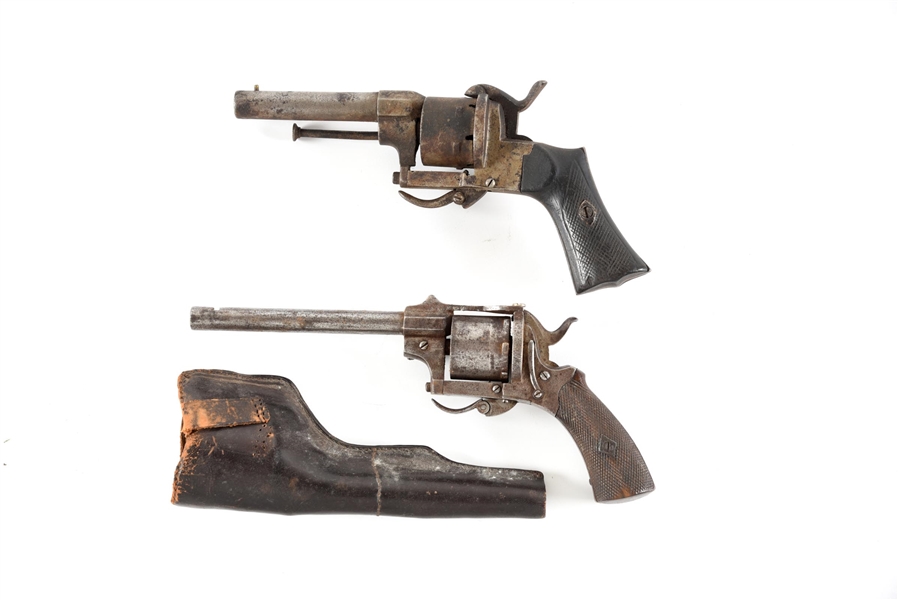 (A) LOT OF 2: EARLY EUROPEAN FOLDING TRIGGER REVOLVERS.