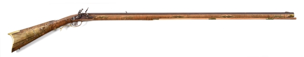 (A) CONTEMPORY KENTUCKY FLINTLOCK RIFLE.