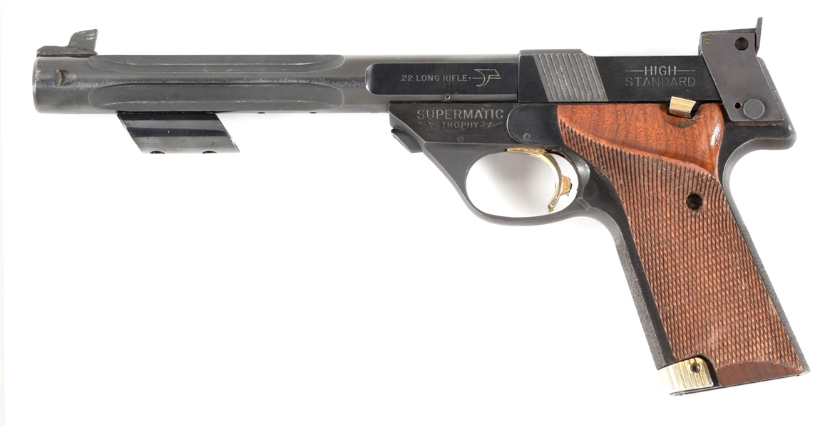 (C) HIGH STANDARD SUPERMATIC TROPHY SEMI AUTOMATIC TARGET PISTOL.