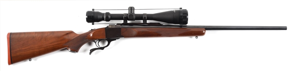 (M) RUGER NO.1 FALLING BLOCK SINGLE SHOT RIFLE IN 6MM REMINGTON.