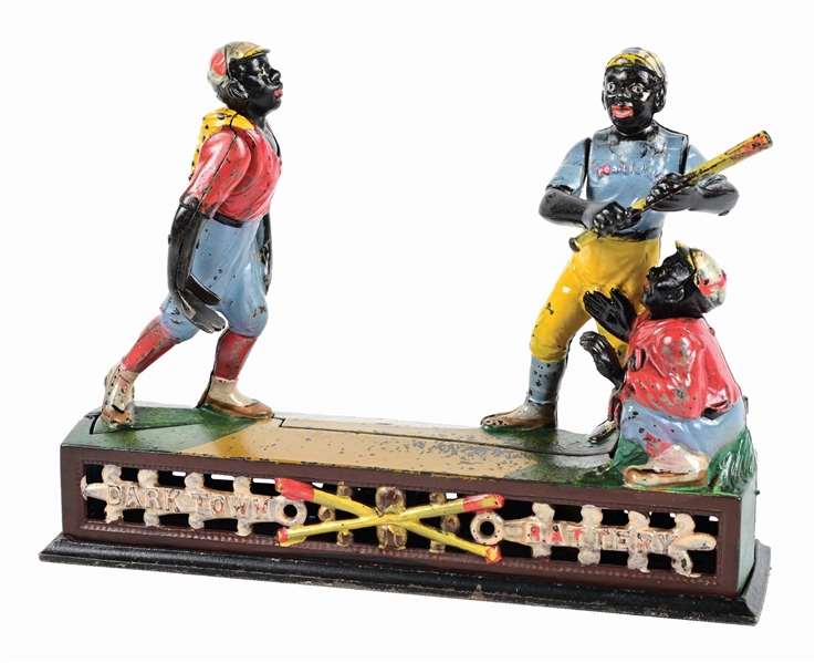 J. & E. STEVENS DARKTOWN BATTERY CAST IRON MECHANICAL BANK