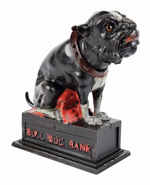 J. & E. STEVENS BULLDOG CAST IRON MECHANICAL BANK