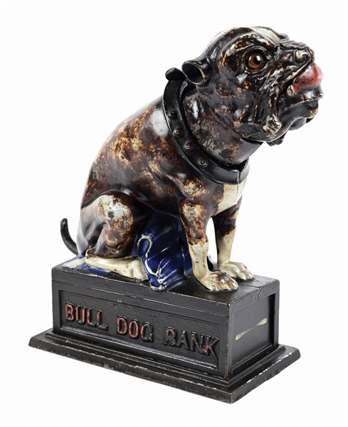 J. & E. STEVENS BULLDOG CAST IRON MECHANICAL BANK