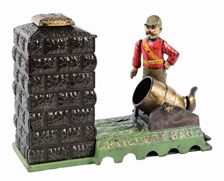 J. & E. STEVENS ARTILLERY CAST IRON MECHANICAL BANK