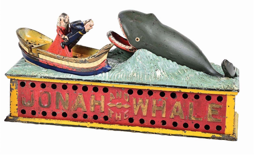 JONAH AND THE WHALE CAST IRON MECHANICAL BANK